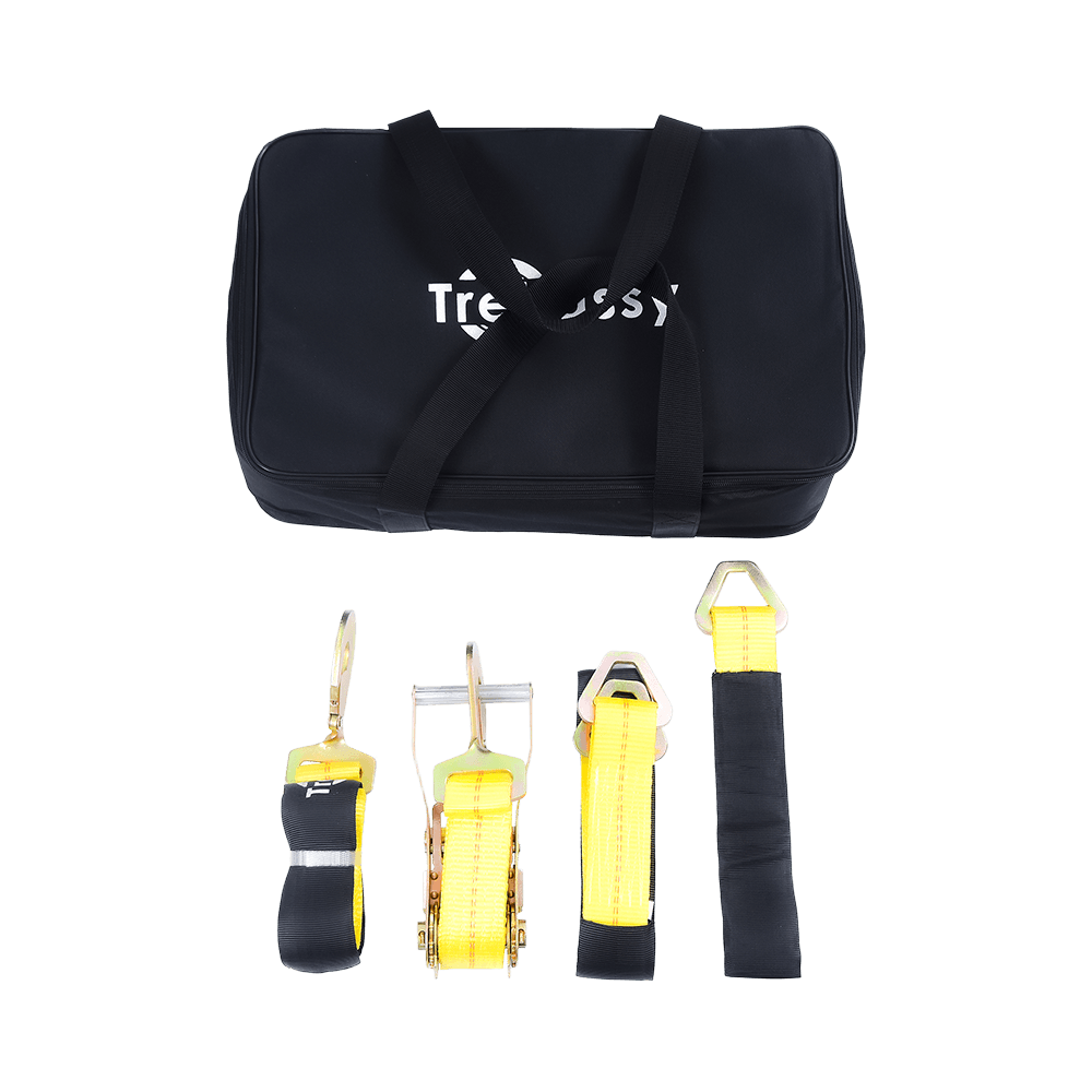 Çıtçıt Kancalı Araba Bağlama - Kement Stili - 2 İnç x 96 İnç - 4 Paket - Klasik Sarı - 3,300 Pound Güvenli Çalışma Yükü