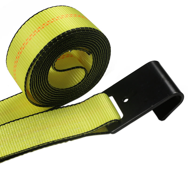 Römork Kamyon Yükü Güvenliği için 2 '' Düz Kanca Cırcır Kayışları